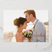 愛と感謝していの結婚箔サンキューカード 箔シーズンカード (正面)