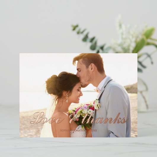 愛と感謝していの結婚箔サンキューカード 箔シーズンカード (立ち正面)