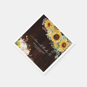 愛と感謝していひまわりカボチャ結婚の スタンダードカクテルナプキン (角)
