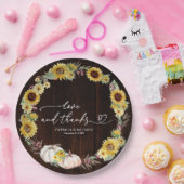 愛と感謝していひまわりカボチャ結婚の ペーパープレート (パーティー)