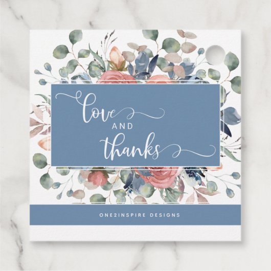 愛と感謝していほこりっぽい青い至福のフローラ フェイバータグ (裏面)