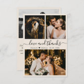 愛と感謝していアイボリーの結婚写真サンキューカード サンキューカード (正面/裏面)