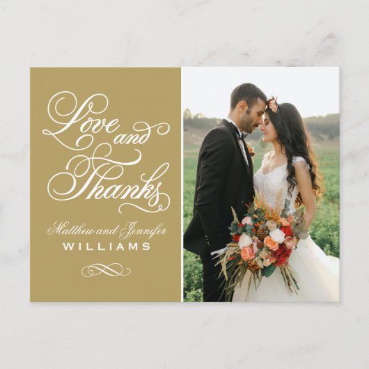 愛と感謝していアンティークの写真結婚ありがとう ポストカード (正面)