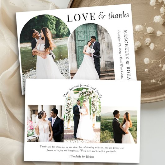愛と感謝していアーエレガントチの結婚写真 サンキューカード