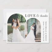 愛と感謝していアーエレガントチの結婚写真 サンキューカード (正面)