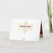 愛と感謝していアールデコバルガンディ結婚の写真 カード (裏面)