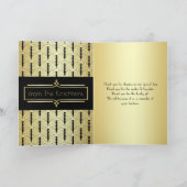 愛と感謝していアールデコ金ゴールド黒写真ありがとう サンキューカード (内部)