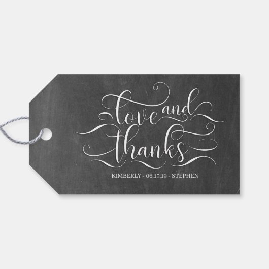 愛と感謝していエレガントシャルボ結婚ード ギフトタグ (裏面横)