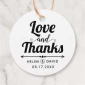 愛と感謝していエレガントタイポグラフィ結婚ズ フェイバータグ (裏面)