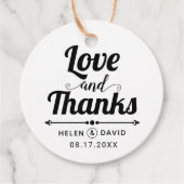 愛と感謝していエレガントタイポグラフィ結婚ズ フェイバータグ (正面)