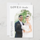 愛と感謝していエレガントArchの結婚写真 サンキューカード (正面)