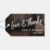 愛と感謝していカジュアルの手書き木製バレル ギフトタグ (裏面横)