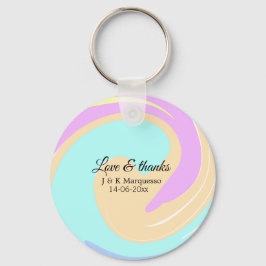 愛と感謝していカラフル大理石結婚の名前 キーホルダー
