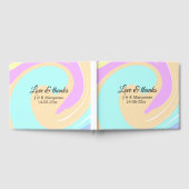 愛と感謝していカラフル大理石結婚の名前 ゲストブック (全面)