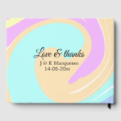愛と感謝していカラフル大理石結婚の名前 ゲストブック (裏面)