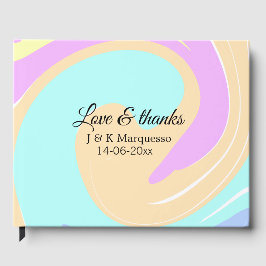 愛と感謝していカラフル大理石結婚の名前 ゲストブック