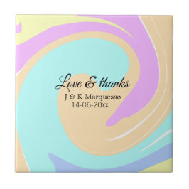 愛と感謝していカラフル大理石結婚の名前 タイル