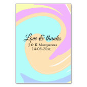 愛と感謝していカラフル大理石結婚の名前 テーブルナンバー (裏面)