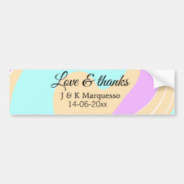 愛と感謝していカラフル大理石結婚の名前 バンパーステッカー
