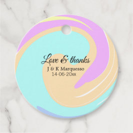 愛と感謝していカラフル大理石結婚の名前 フェイバータグ