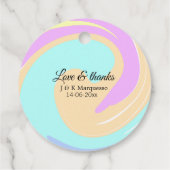 愛と感謝していカラフル大理石結婚の名前 フェイバータグ (裏面)