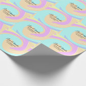 愛と感謝していカラフル大理石結婚の名前 ラッピングペーパー (角)