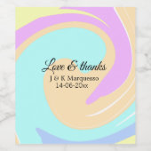 愛と感謝していカラフル大理石結婚の名前 ワインラベル (シングルラベル)