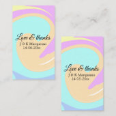 愛と感謝していカラフル大理石結婚の名前 名刺 (正面/裏面)
