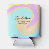 愛と感謝していカラフル大理石結婚の名前 缶クーラー (裏面)