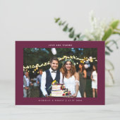 愛と感謝していシンプルの写真結婚クランベリー サンキューカード (スタンド正面)