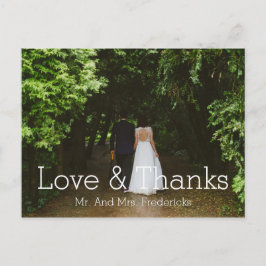 愛と感謝していシンプルの結婚写真 ポストカード