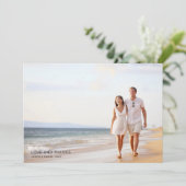 愛と感謝していシンプルモダン写真結婚の サンキューカード (スタンド正面)