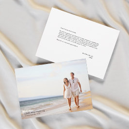 愛と感謝していシンプルモダン写真結婚の サンキューカード