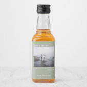 愛と感謝していシンプルSage Greenの写真結婚ミニ リキュールボトルラベル (正面)