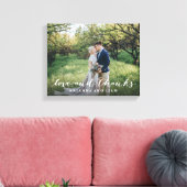 愛と感謝していシンプルScriptフルブリードフォト キャンバスプリント (インサイチュ (リビング))