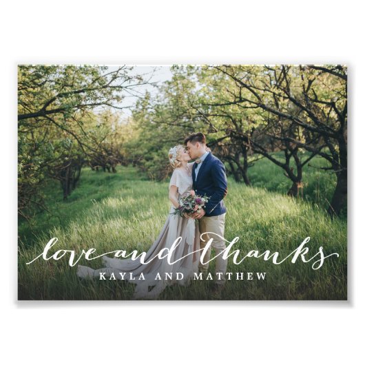 愛と感謝していシンプルScriptフルブリードフォト フォトプリント (正面)