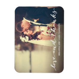 愛と感謝していシンプルScriptフルブリードフォト マグネット