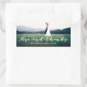 愛と感謝していシンプルScriptフルブリードフォト 長方形シール (バッグ)