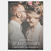 愛と感謝していスエレガントトの結婚写真 マグネット (正面)