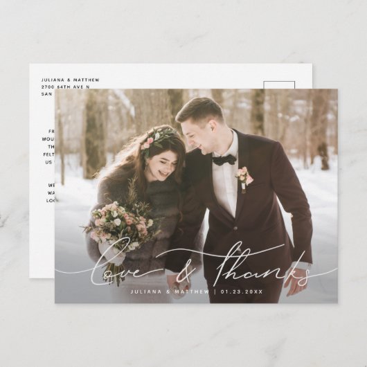 愛と感謝していスカジュアルトの結婚感謝 ポストカード (正面/裏面)