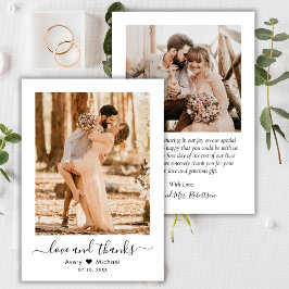 愛と感謝していスクリプモダントの写真結婚の サンキューカード