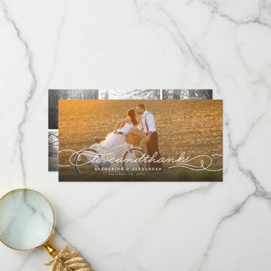 愛と感謝していストスタイリッシュの写真数々の結婚の サンキューカード (正面/裏面インサイチュ)