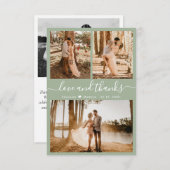 愛と感謝していセージ・グリ結婚ーンのサンキューカード サンキューカード (正面/裏面)