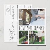 愛と感謝していタイポグラフィの三結婚つの写真 ポストカード (正面/裏面)