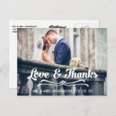 愛と感謝していタイポグラフィ感謝はがき ポストカード (正面/裏面)