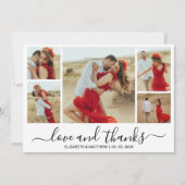 愛と感謝していタイポグラフィ5フォトコラージュ サンキューカード (正面)