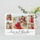 愛と感謝していタイポグラフィ5フォトコラージュ サンキューカード (スタンド正面)