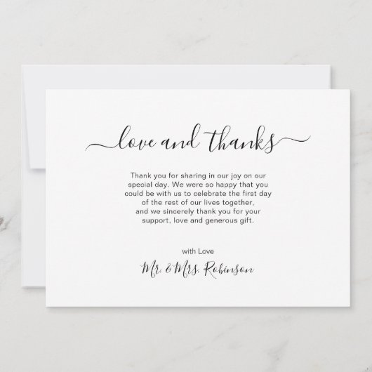 愛と感謝していタイポグラフィ5フォトコラージュ サンキューカード (裏面)