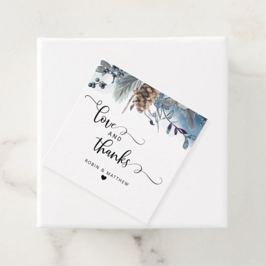 愛と感謝していダスティ素朴ブルーフローラ フェイバータグ (インサイチュ)