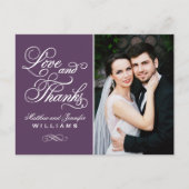 愛と感謝していナスの写真結婚ありがとう ポストカード (正面)